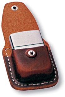Чехол Zippo для зажигалки, кожа, с металлическим фиксатором на ремень, коричневый, 57х30x75 мм