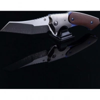 Коллекционный авторский складной нож ручной работы Hogue Allen Elishewitz Custom «Black Dolphin», клинок черный, сталь CTS-20CP, рукоять микарта купить в 