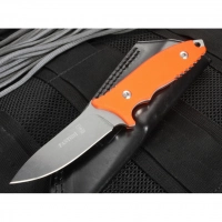 Нож с фиксированным клинком Fantoni, HB Fixed, FAN/HBFxSwOrLBk, сталь CPM-S35VN, рукоять стеклотекстолит G-10, оранжевый купить в 