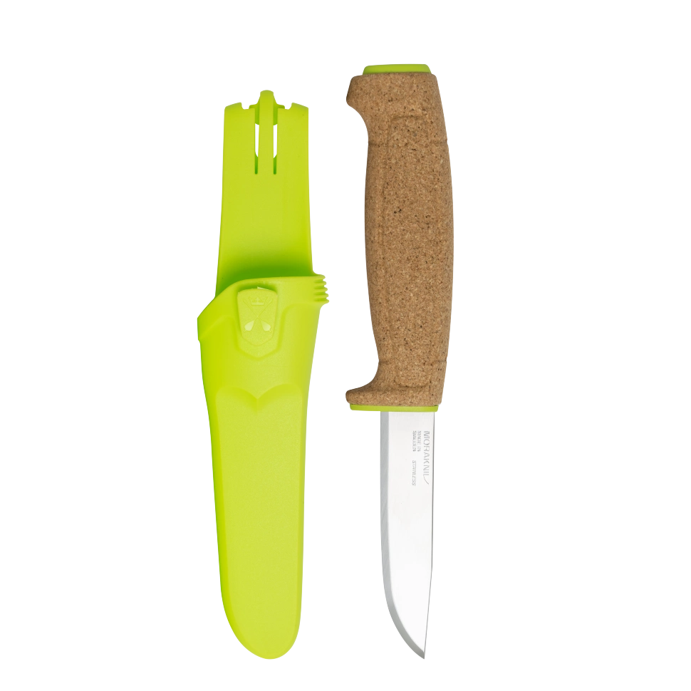 Нож с фиксированным лезвием Morakniv Floating Knife (S) Lime, сталь Sandvik 12C27, пробковая ручка