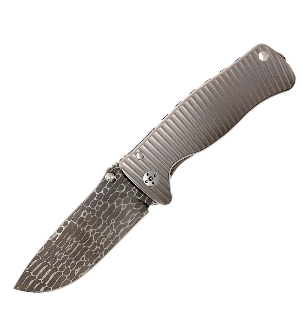 Нож складной LionSteel SR2DL G Mini, сталь клинка дамасская сталь Chad Nichols Damascus