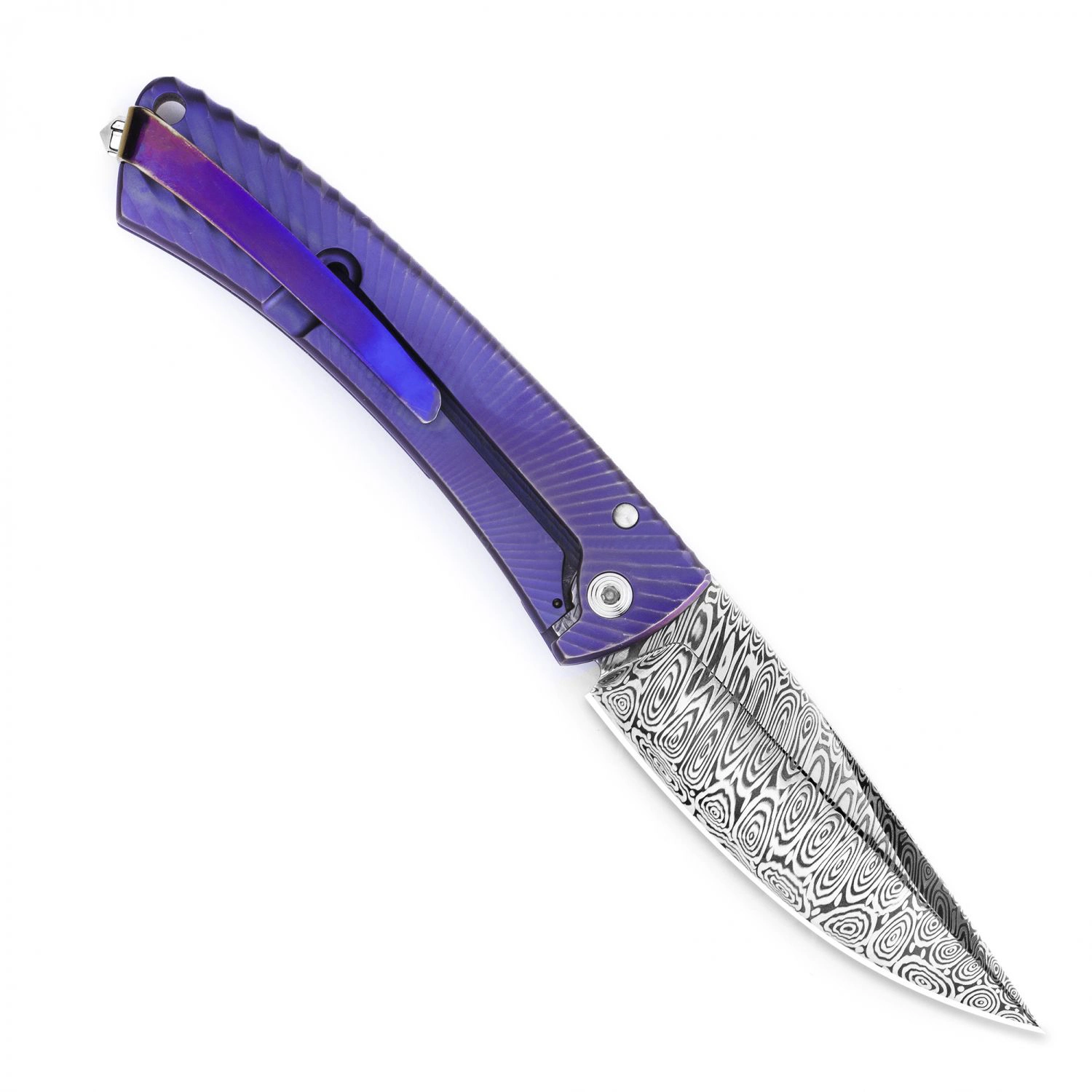 Нож складной LionSteel TiSpine Diamond, сталь дамаск с рисунком