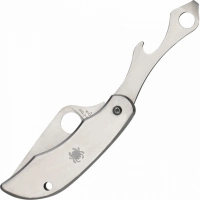 Нож складной + открывалка ClipiTools Bottle Opener & Screwdriver Spyderco 175P, сталь 8Cr13MoV Satin Plain, рукоять нержавеющая сталь купить в 
