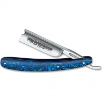 Опасная бритва Boker Blue Shell 7/8, высокоуглеродистая сталь O-1, рукоять морская раковина синяя купить в 