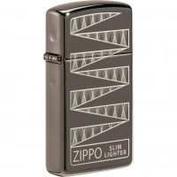 Зажигалка ZIPPO 65th Anniversary Slim® Collectible с покрытием Black Ice®, латунь/сталь купить в 
