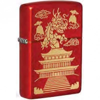 Зажигалка ZIPPO Eastern Design с покрытием Metallic Red, латунь/сталь, красная купить в 