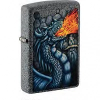 Зажигалка ZIPPO Fiery Dragon с покрытием Iron Ston, латунь/сталь, серая, матовая купить в 