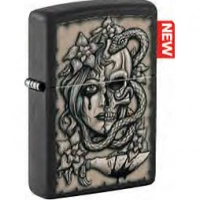 Зажигалка ZIPPO Gory Tattoo с покрытием Black Matte, латунь/сталь, черная, матовая купить в 