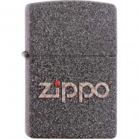 Зажигалка ZIPPO, латунь с покрытием Iron Stone™, серая с фирменным логотипом, матовая, 36x12x56 мм купить в 
