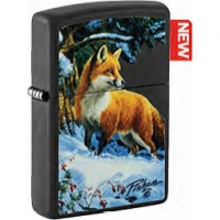 Зажигалка ZIPPO Linda Picken с покрытием Black Matte, Лиса, латунь/сталь купить в 