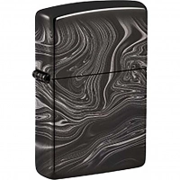 Зажигалка ZIPPO Marble Pattern Design с покрытием High Polish Black, латунь/сталь, чёрная купить в 