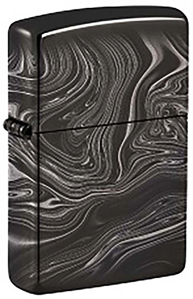 Зажигалка ZIPPO Marble Pattern Design с покрытием High Polish Black, латунь/сталь, чёрная