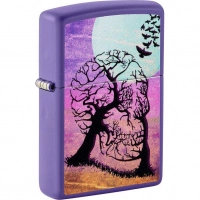 Зажигалка ZIPPO Skull Tree с покрытием Purple Matte, латунь/сталь, черная купить в 
