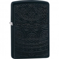 Зажигалка ZIPPO Tone on Tone Design с покрытием Black Matte, латунь/сталь, чёрная, 36x12x56 мм купить в 