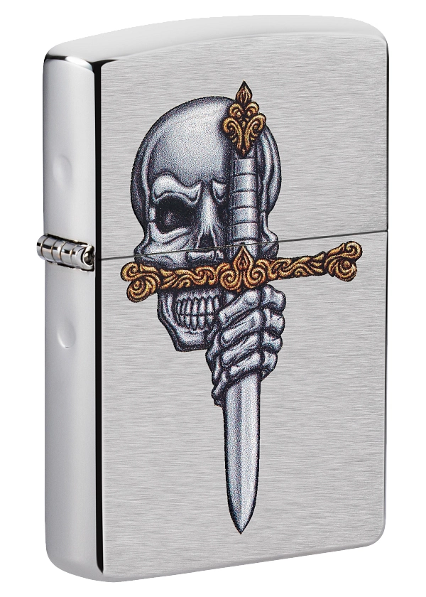 Зажигалка ZIPPO Woodchuck Cherry с покрытием Brushed Chrome, латунь/сталь